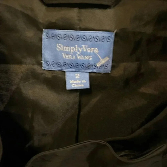 Simply Vera Wang Women's Black Lightweight Zip Jacket Pockets Long Sleeve Size 2 - Picture 3 of 3